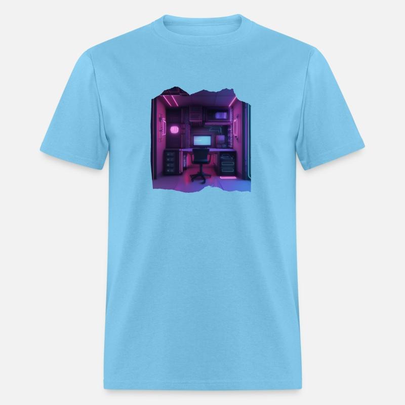 Neon Gamer Room Isometric Print - Pop Colors