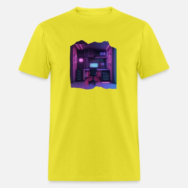 Neon Gamer Room Isometric Print - Pop Colors