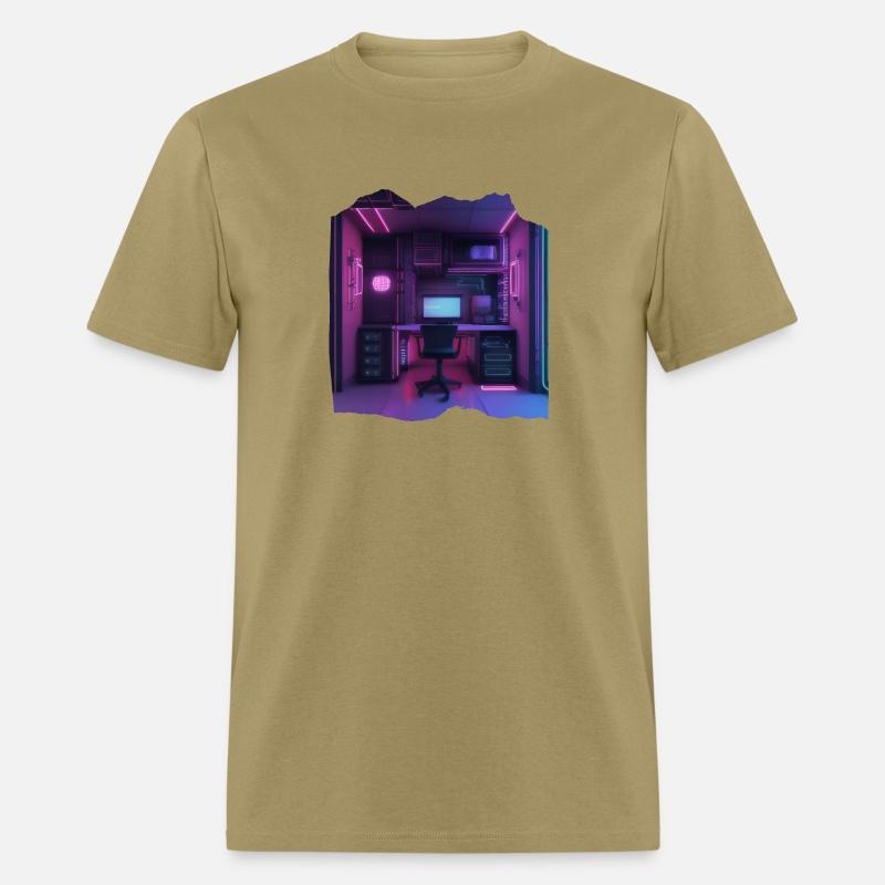 Neon Gamer Room Isometric Print - Pop Colors