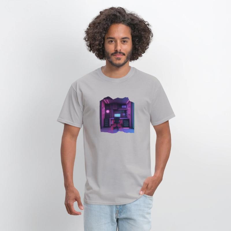 Neon Gamer Room Isometric Print - Pop Colors