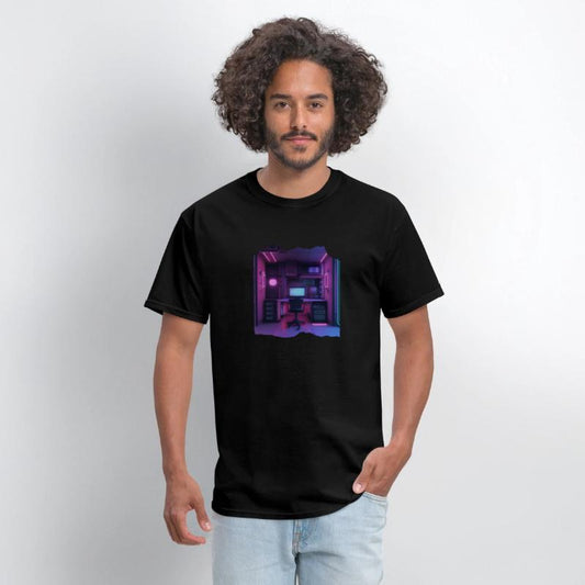 Neon Gamer Room Isometric Print - Pop Colors