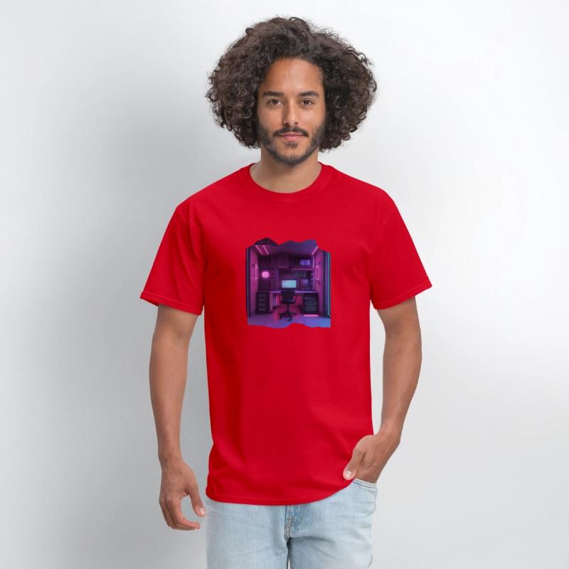 Neon Gamer Room Isometric Print - Pop Colors