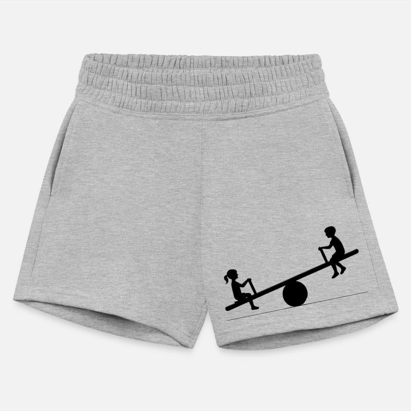 playful motif of children on a seesaw