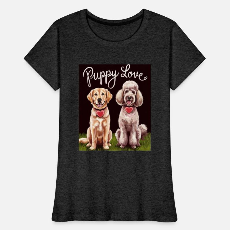 Puppy Love Cute Dogs with Heart Collars Valentine