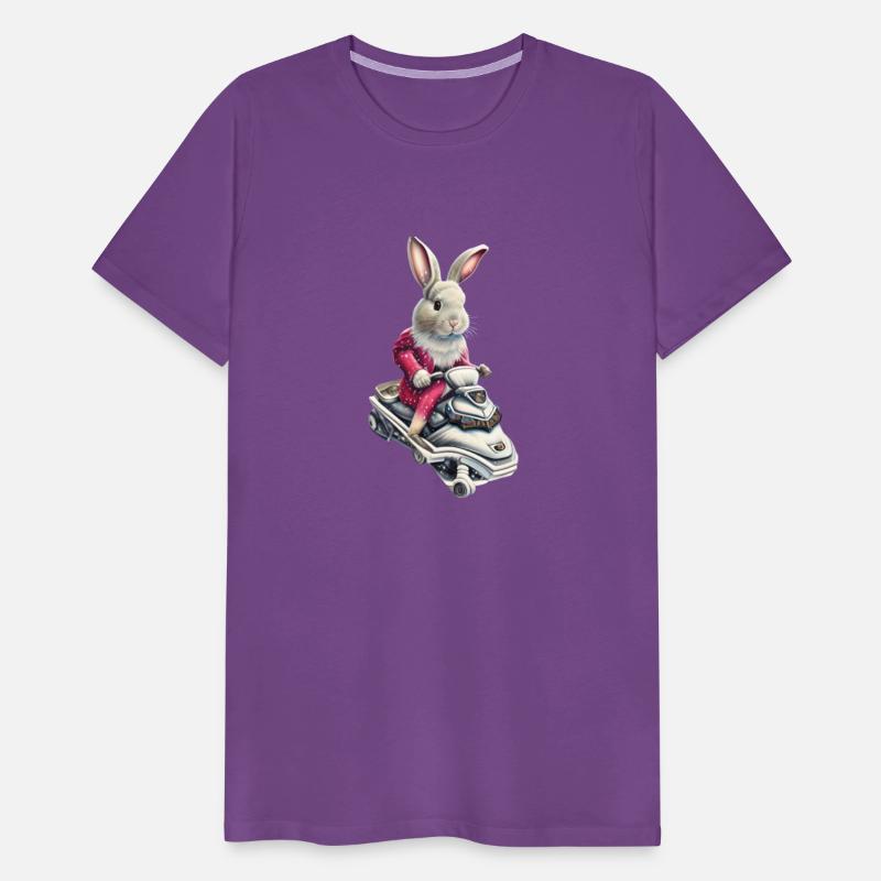 Rabbit Riding a snow sled