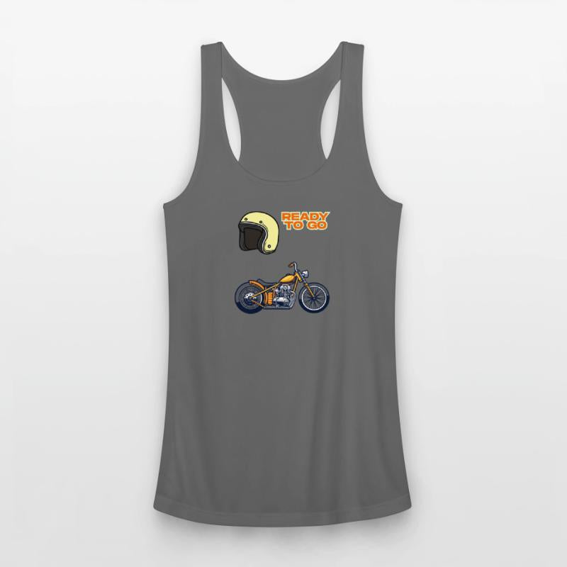 Ready To Go Motorcycle - Vintage Chopper & Helmet