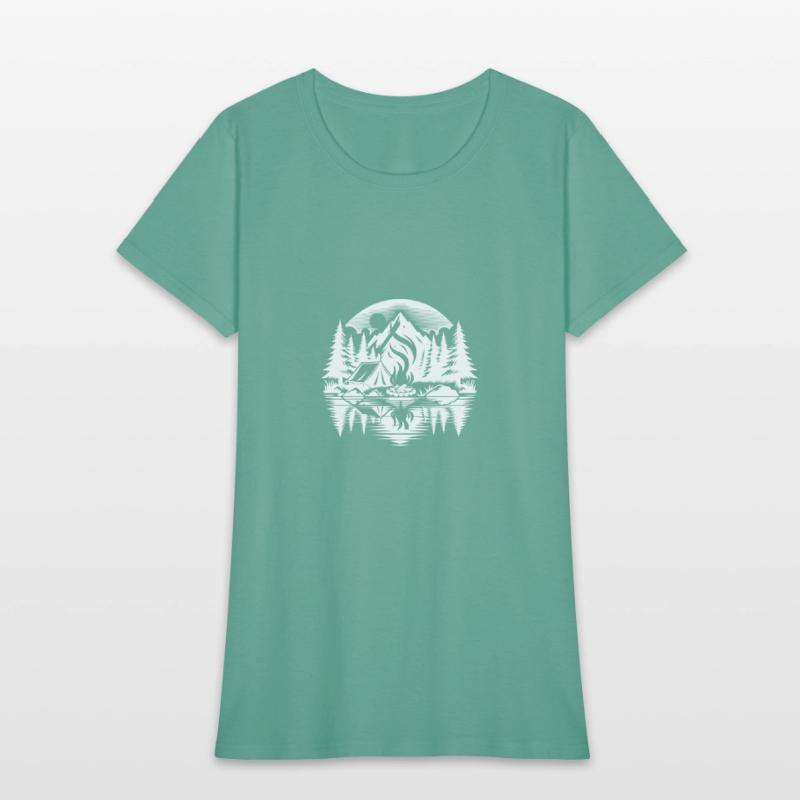 Romantic Camping By The Lake In The Forest