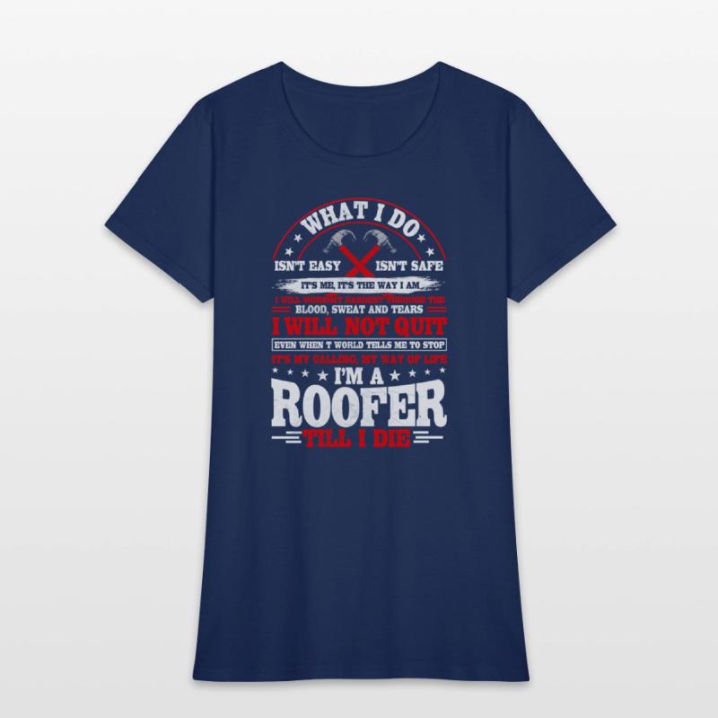 Roofer Roofing On Back Of