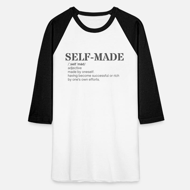SELF MADE meaning (in dark gray letters)