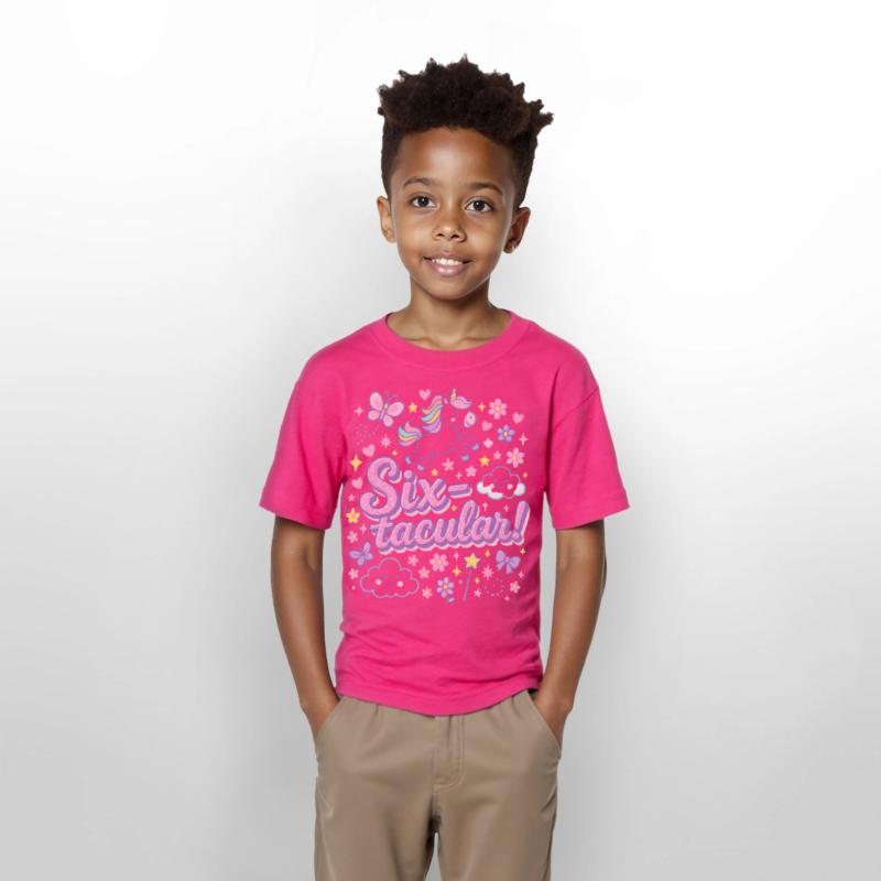 SIXtacular - 6th Birthday Whimsical Unicorn