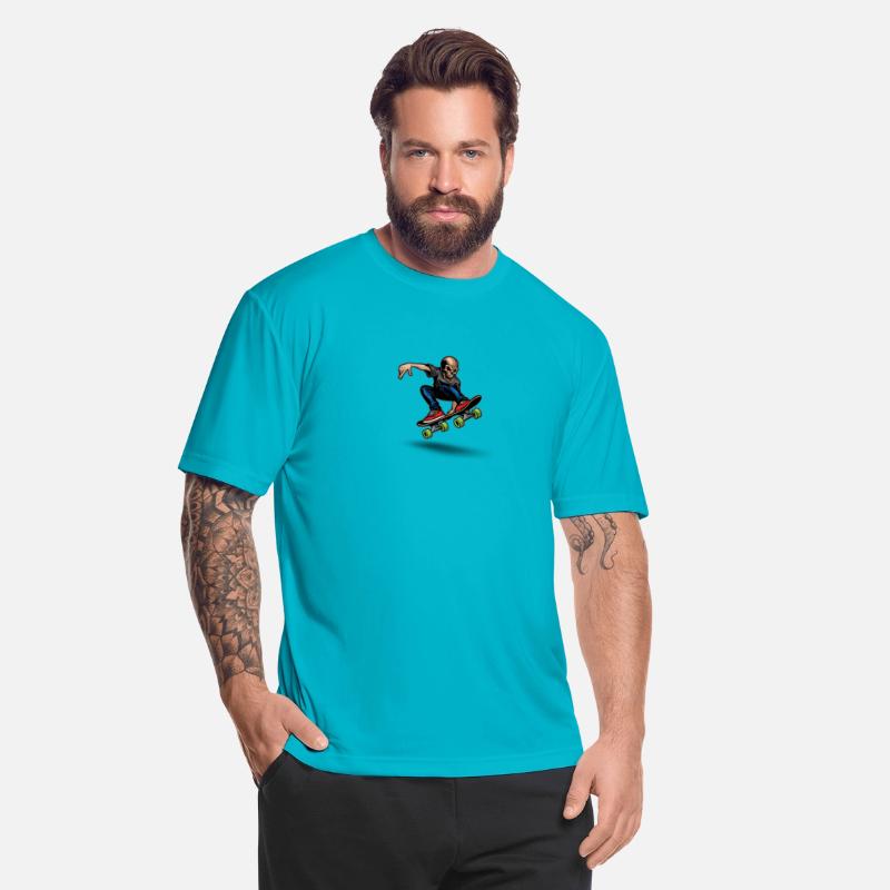 skleton ride on skateboard