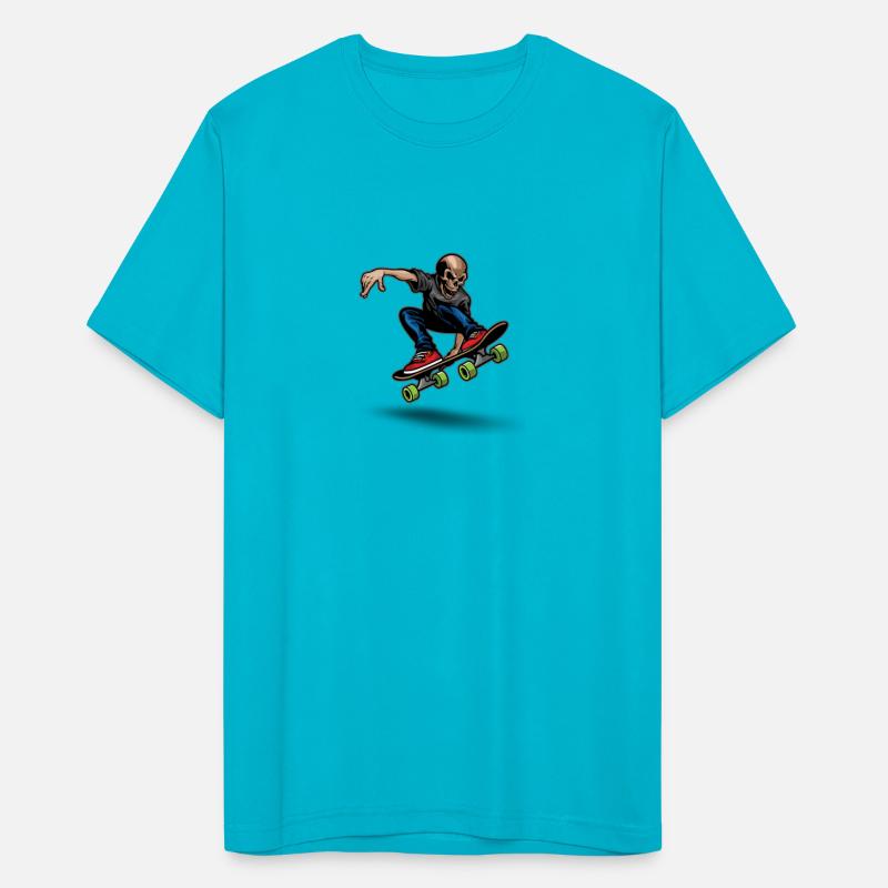 skleton ride on skateboard