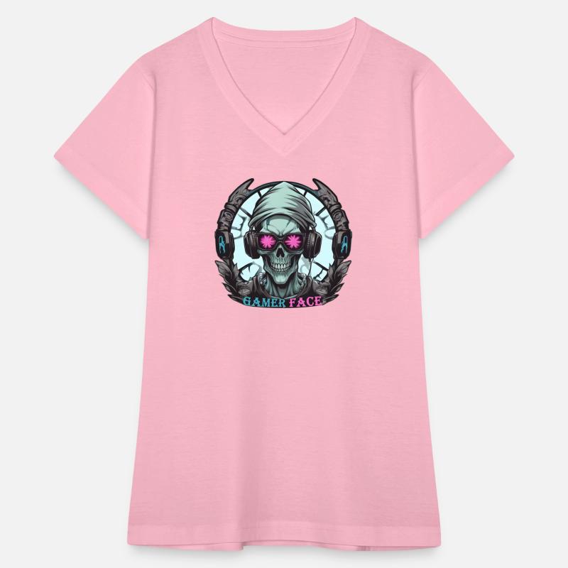 Skull gamer with hat headset and sunglasses