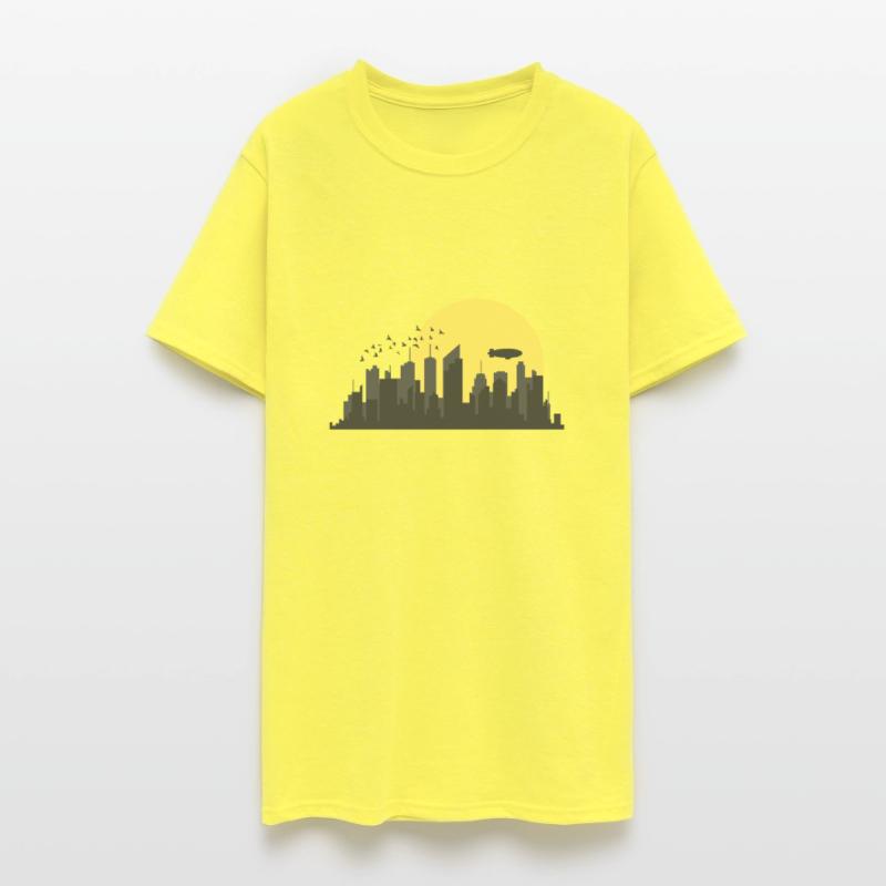 Skyline with Zeppelin Building City Outline