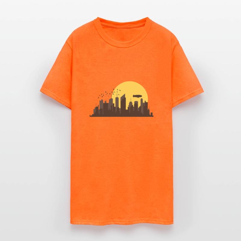 Skyline with Zeppelin Building City Outline