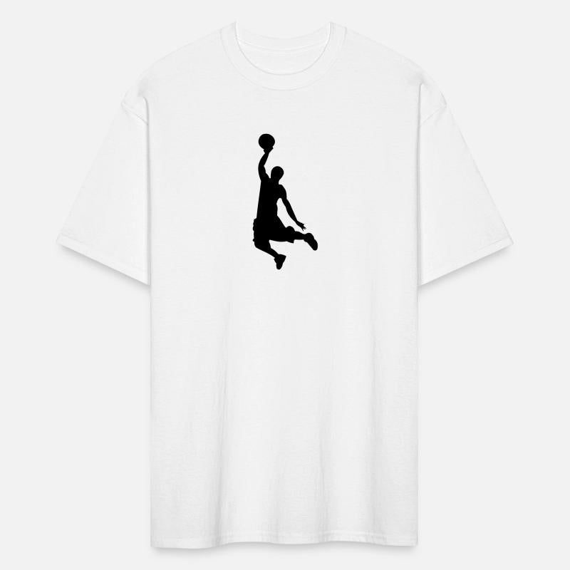 Slam dunk basketball player scoring