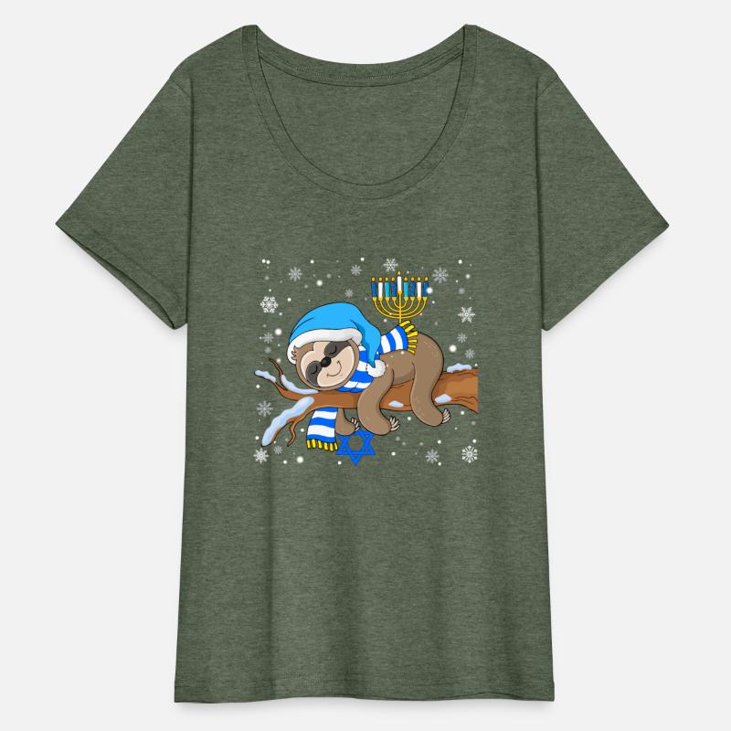 Sleeping Sloth Menorah Hanukkah Chanukah Animal