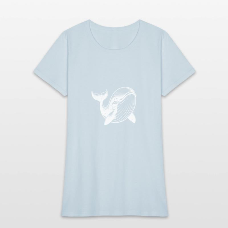 Smiling Children's Blue Whale With Big Eyes