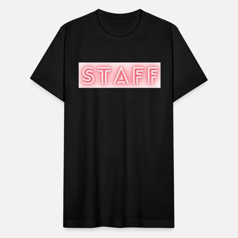 Staff text neon write