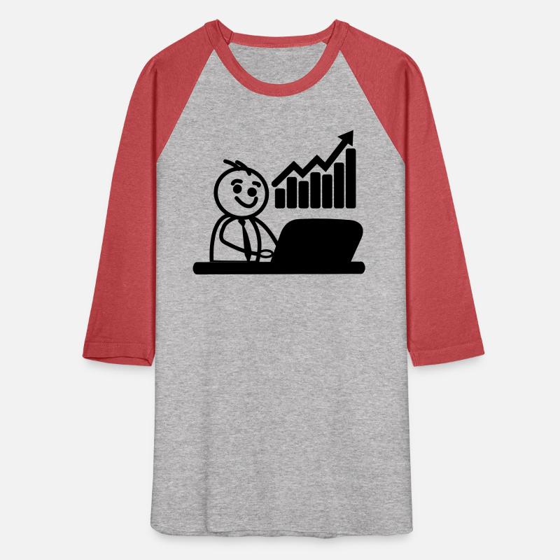 Stock chart with stick figure behind laptop