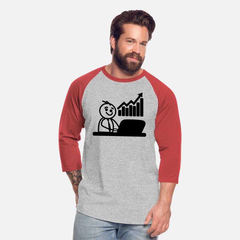 Stock chart with stick figure behind laptop