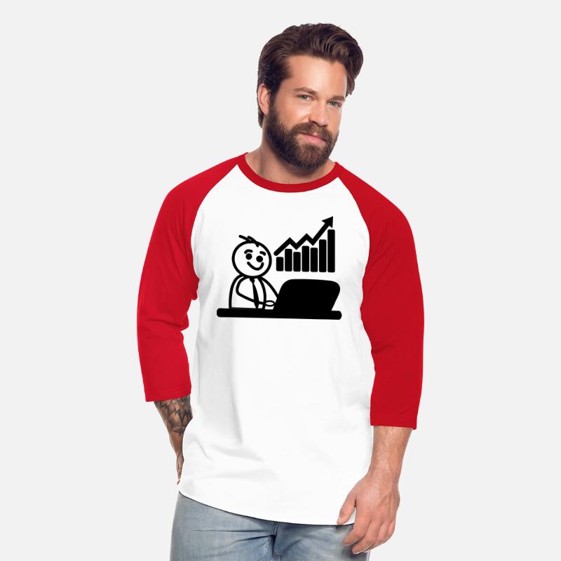 Stock chart with stick figure behind laptop