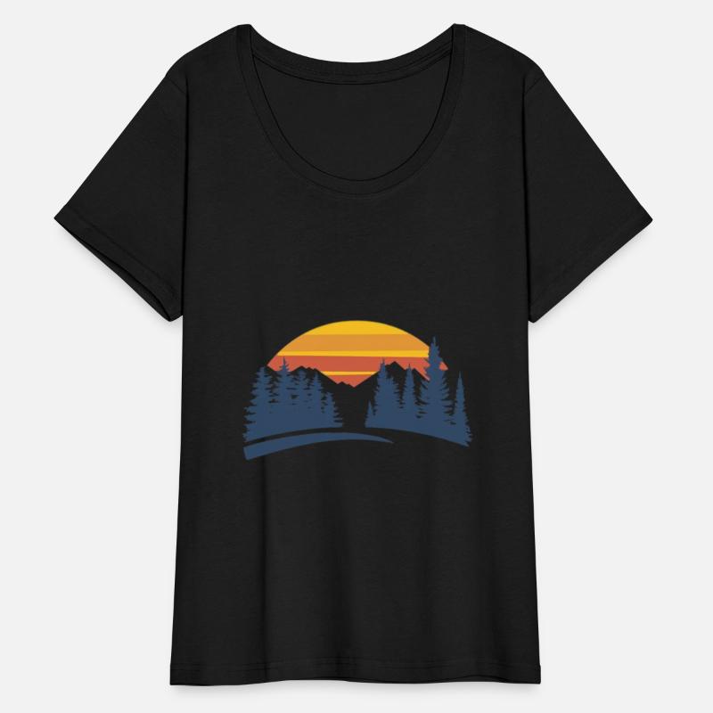 Sunset Pines Silhouette Scenery