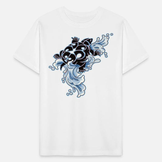 Tribal Turtle Riding Waves - Kids Shirt Designs