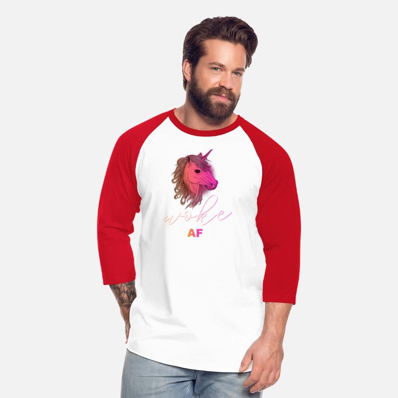 Unicorn with funny quote: WOKE AF