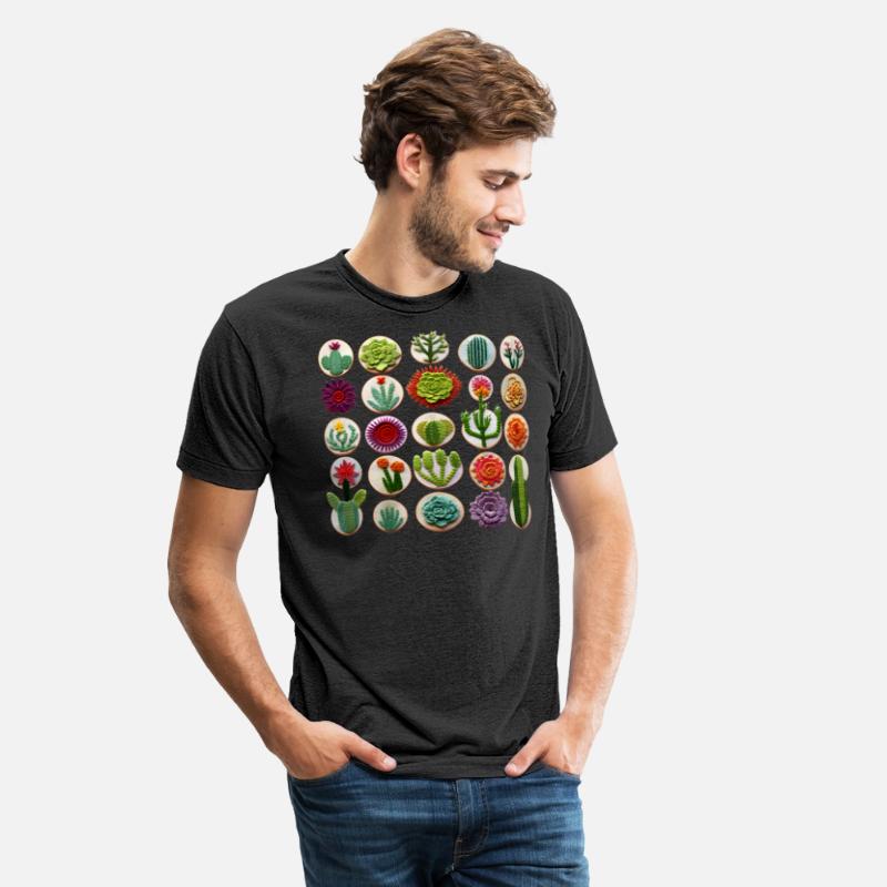 Unique Faux Embroidered Cacti Design