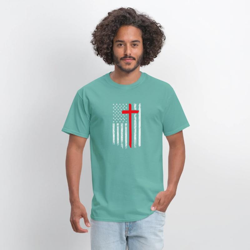 Usa Flag Cross, Christian, Faith, Believer