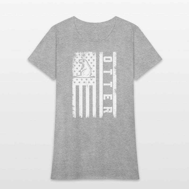 Usa Flag Otter 01. otter t-shirt design