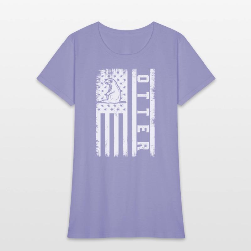 Usa Flag Otter 01. otter t-shirt design