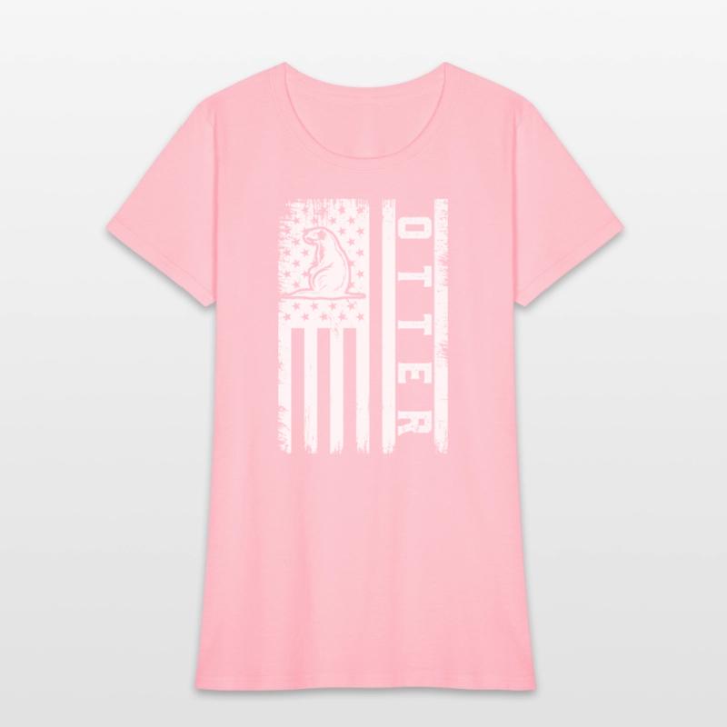 Usa Flag Otter 01. otter t-shirt design