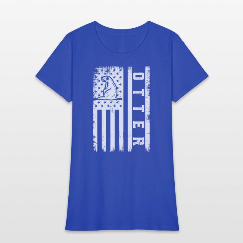 Usa Flag Otter 01. otter t-shirt design