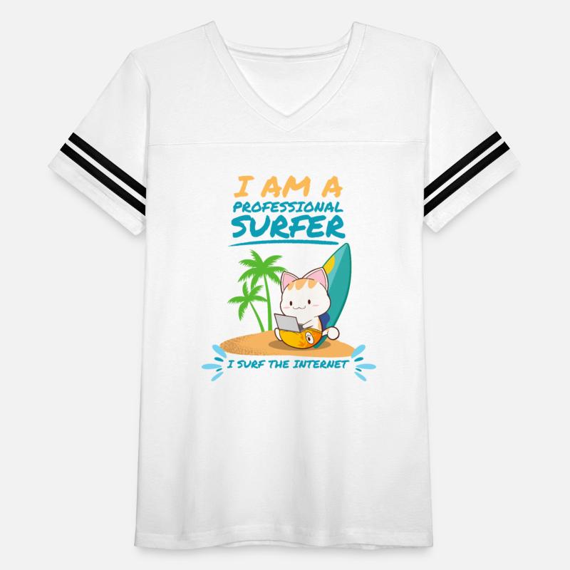 Web Surfer Cat with Laptop At The Beach