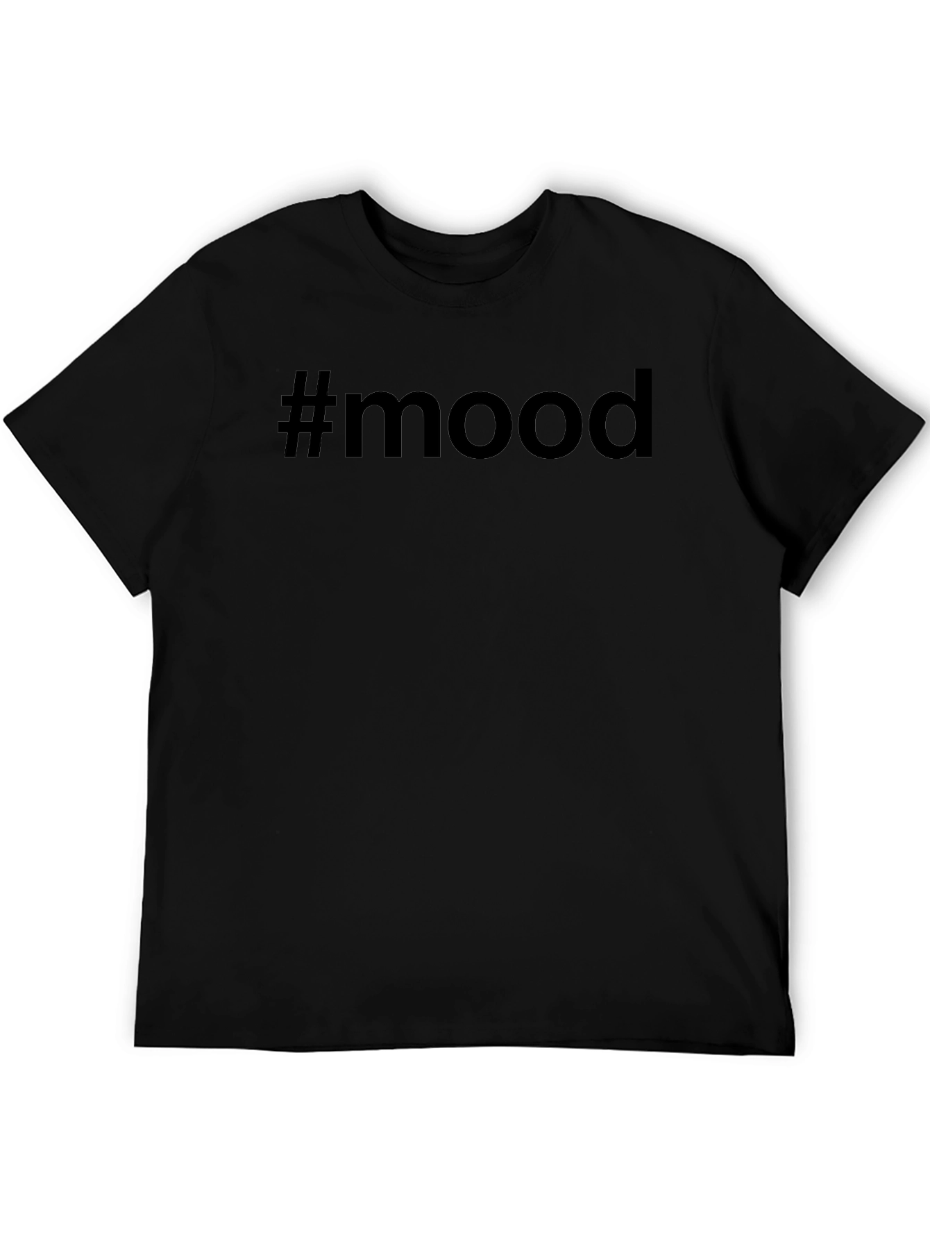 #Mood Mens Black Graphic T-Shirt - Casual Style