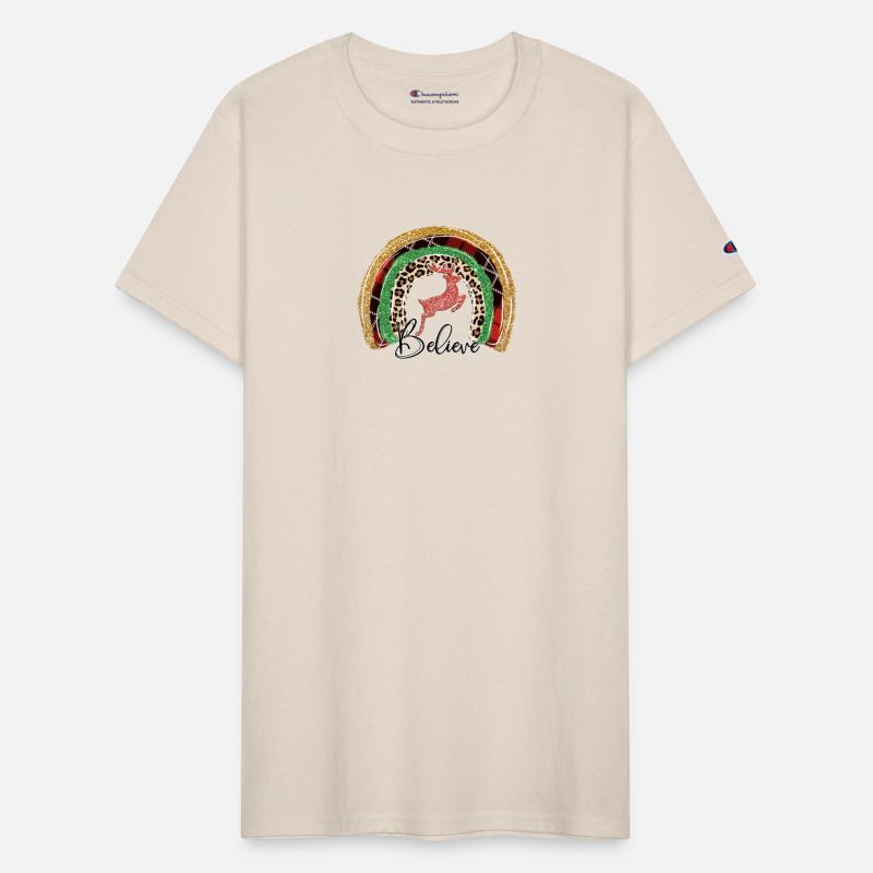 Xmas Christmas Believe Deer Buffalo Plaid