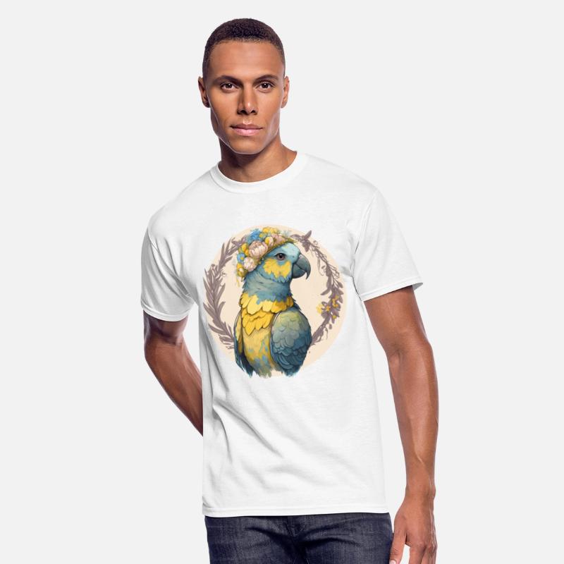 Yellow Blue Ara Macaw Flower Crown Parrot Parakeet