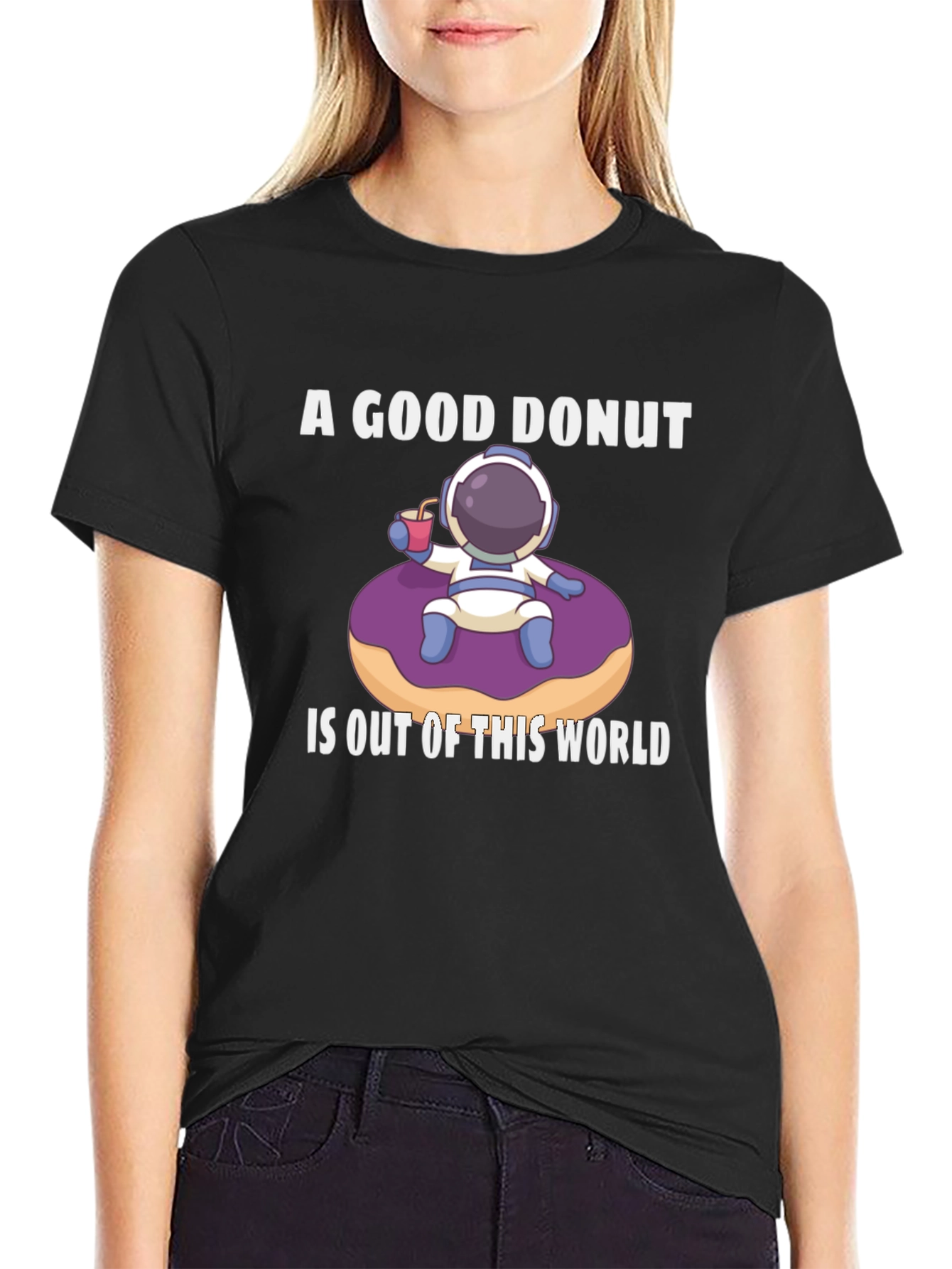 A Good Donut Is Out Of This World Black T-Shirt