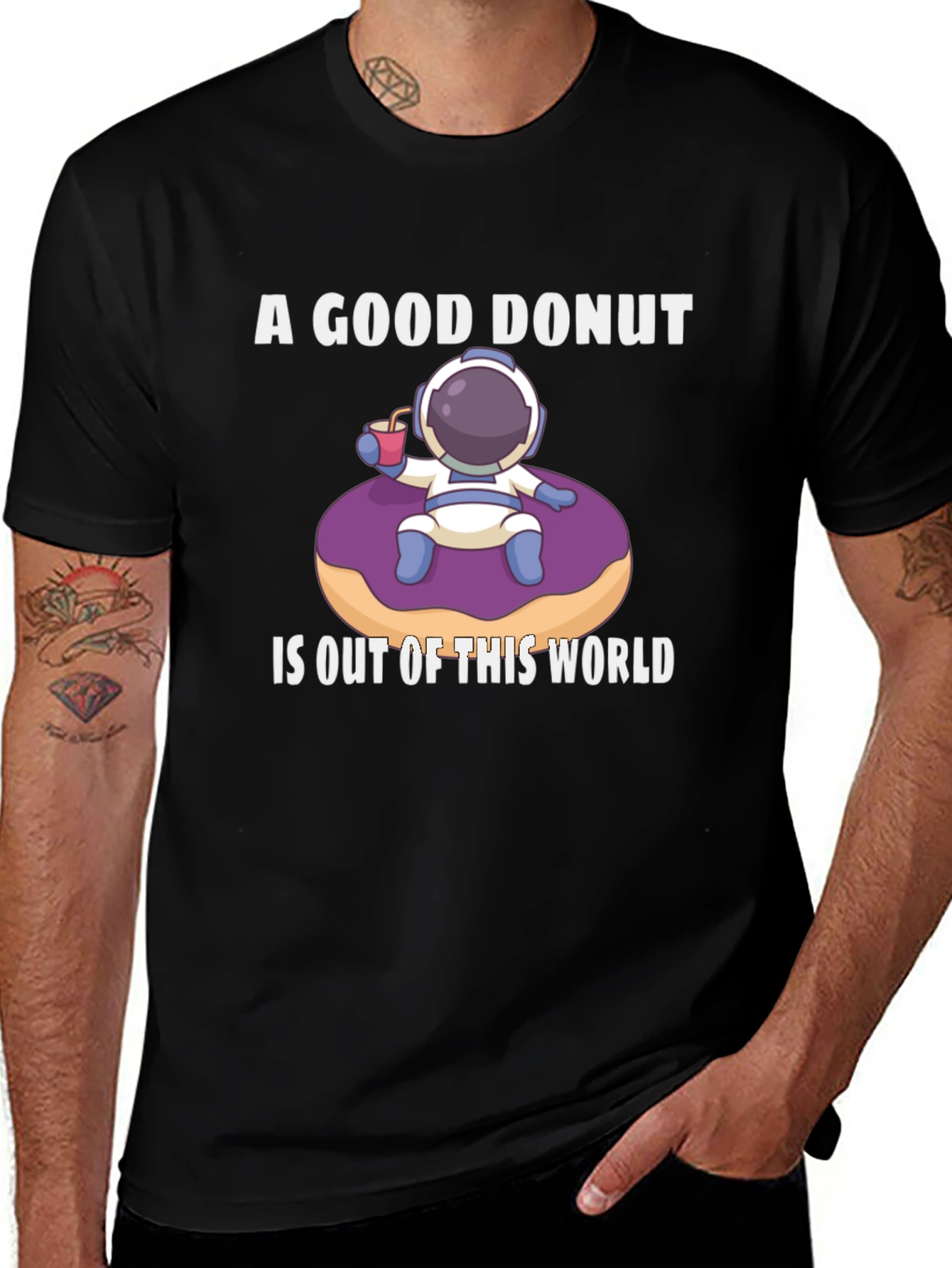A Good Donut Is Out Of This World Black T-Shirt